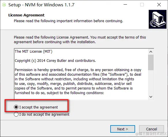 双击安装文件 nvm-setup.exe