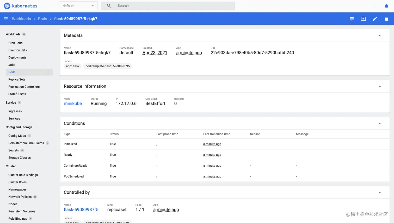 minikube dashboard