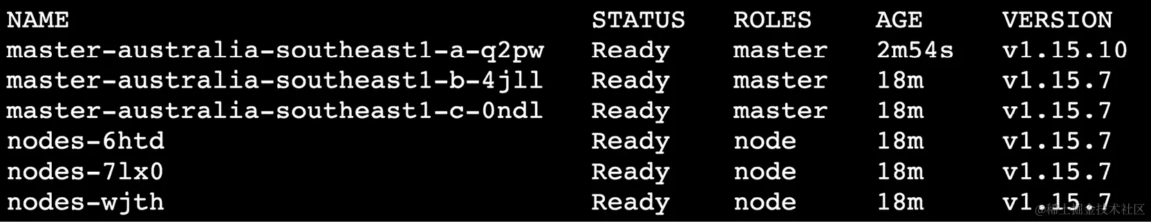 图 18.22：检查节点上的主要组件是否已升级
