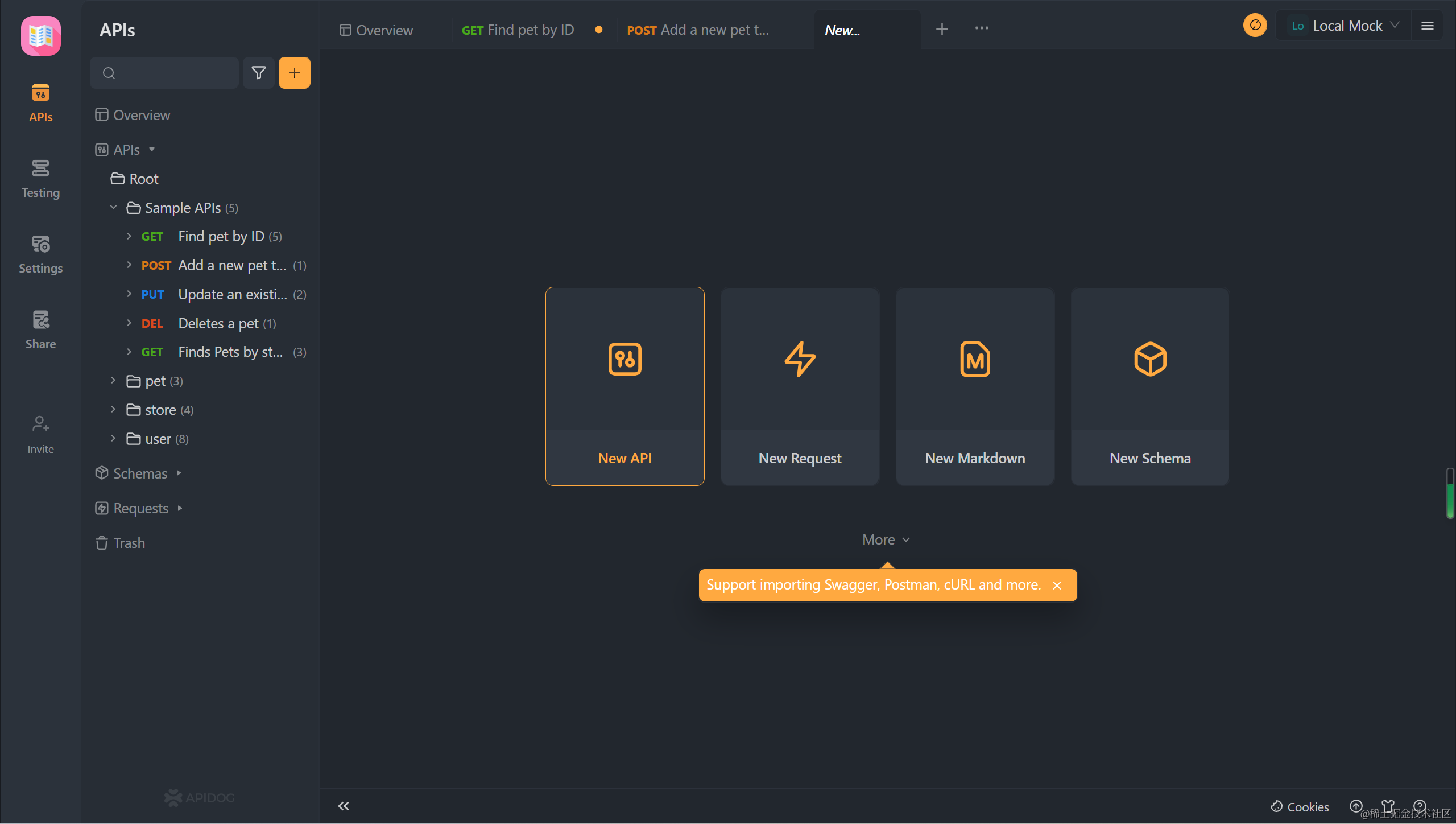 Create or Import API