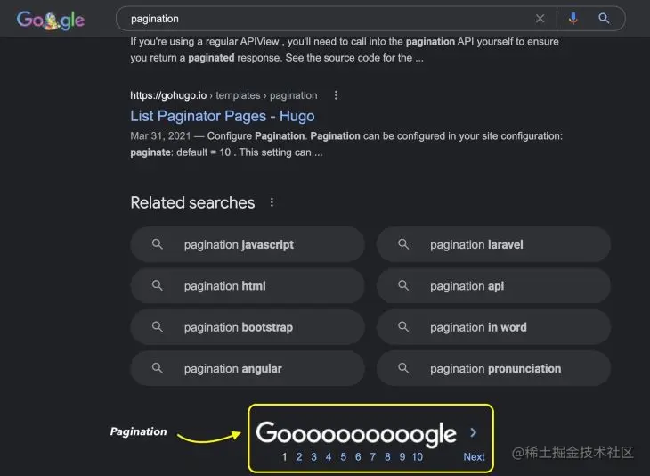 Google Using Pagination