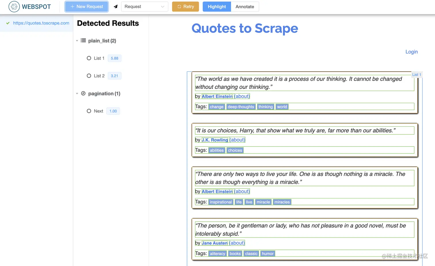Webspot 列表页识别