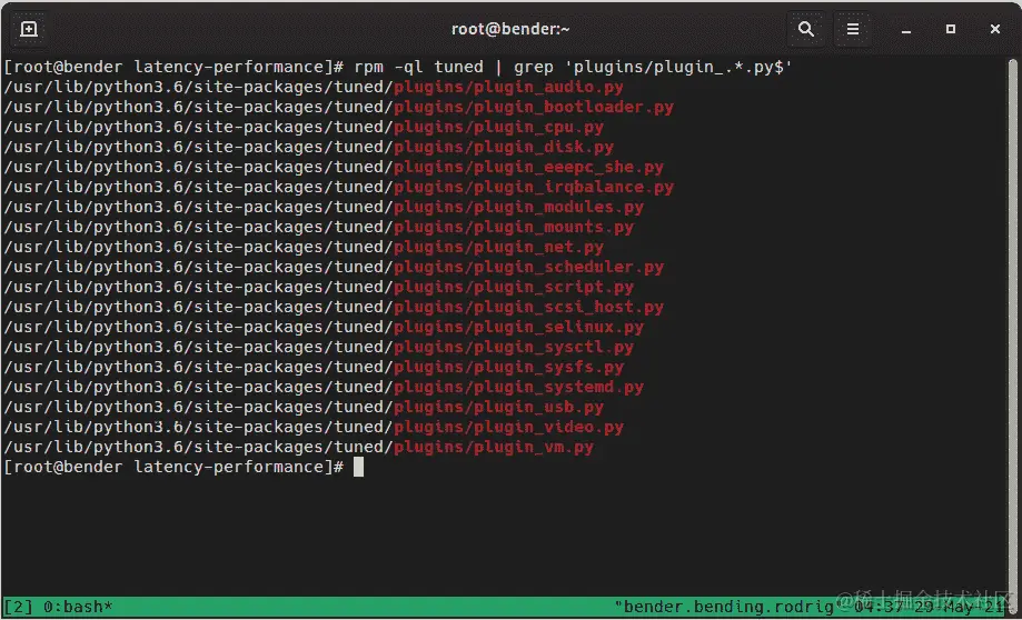 图 16.8 - 系统中可用的 tuned 插件