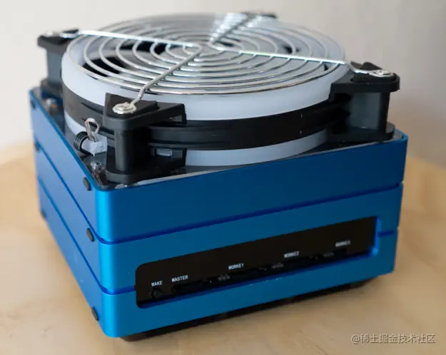 Photo of fully assembled cluster on a table.