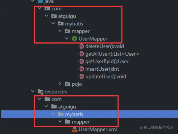 mapper接口和mapper映射文件在同一包下