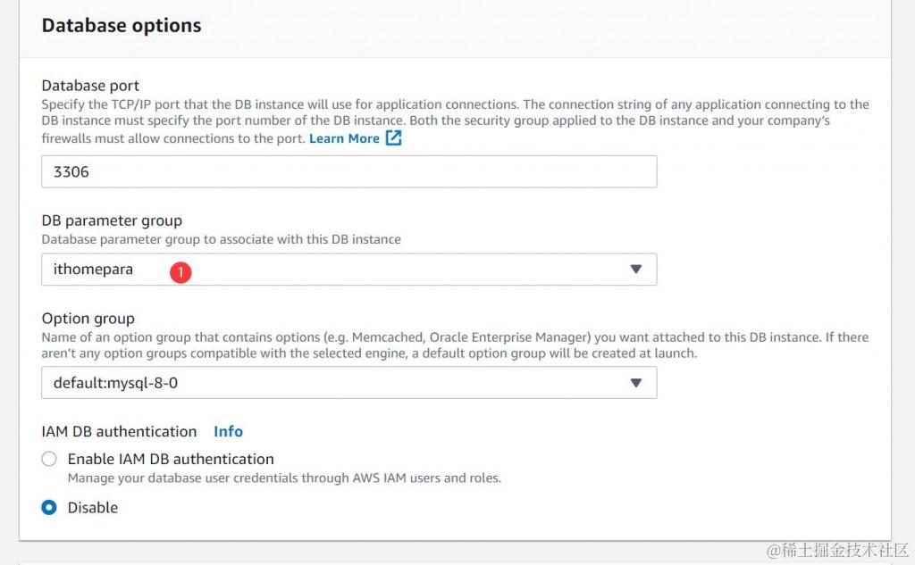 修改数据库 Parameter group 的设定