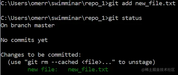 添加新的文件到暂存区