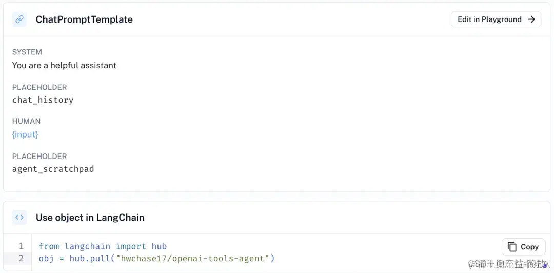 hwchase17/openai-tools-agent的定义