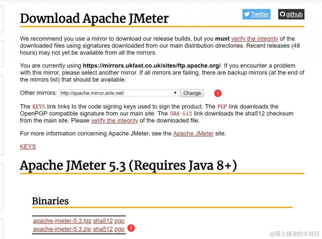 Apache Jmeter官方网站下载压缩文件