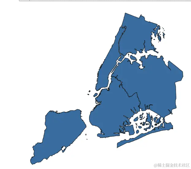 没有轴框架的纽约市行政区域的位置