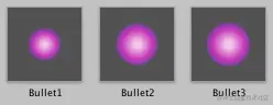 Bullet prefabs - size increases with level