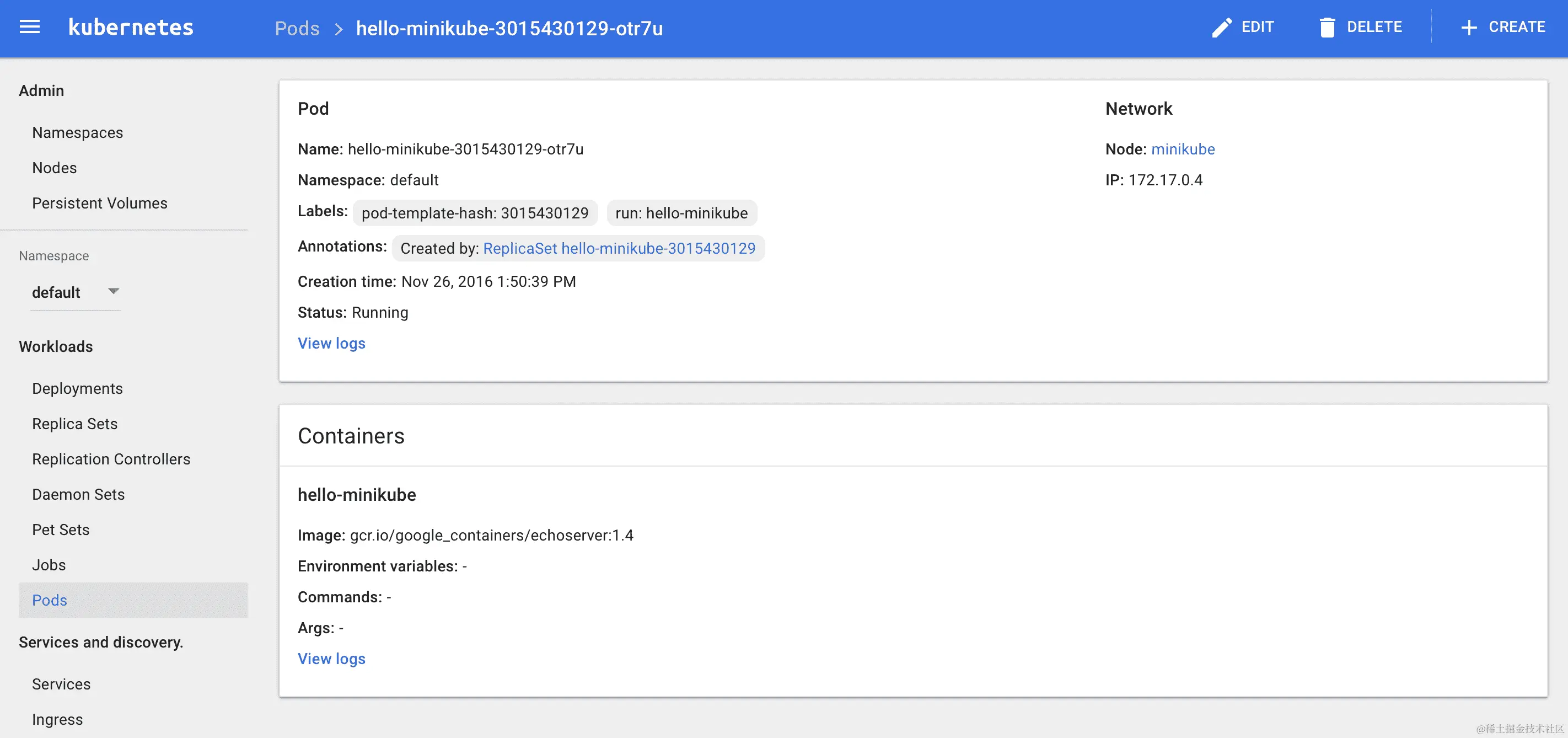使用 Minikube 部署 Kubernetes