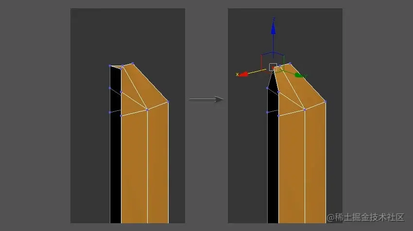 焊接顶点以创建剑尖