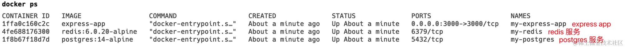 docker ps