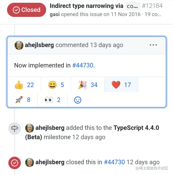 Reactions on GitHub to TypeScript's Indirect Type Narrowing
