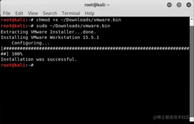 Kali Linux VMware output 2
