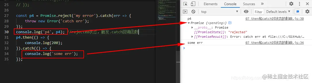 then和catch对状态的影响演示4