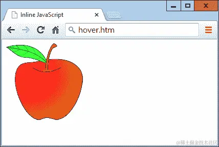 内联鼠标悬停 JavaScript 示例