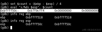 检查寄存器、内存值和运行时信息