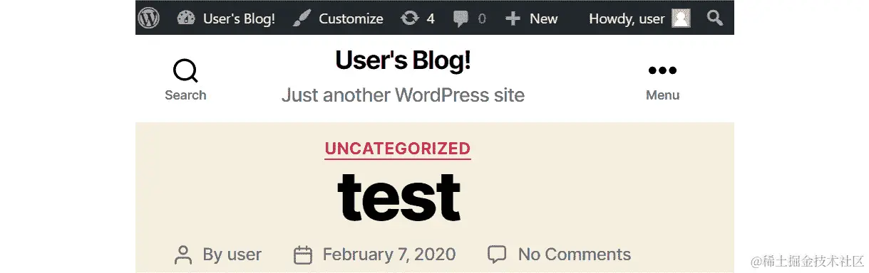您可以看到您的数据被持久保存，带有“test”字样的博客帖子仍然可用。