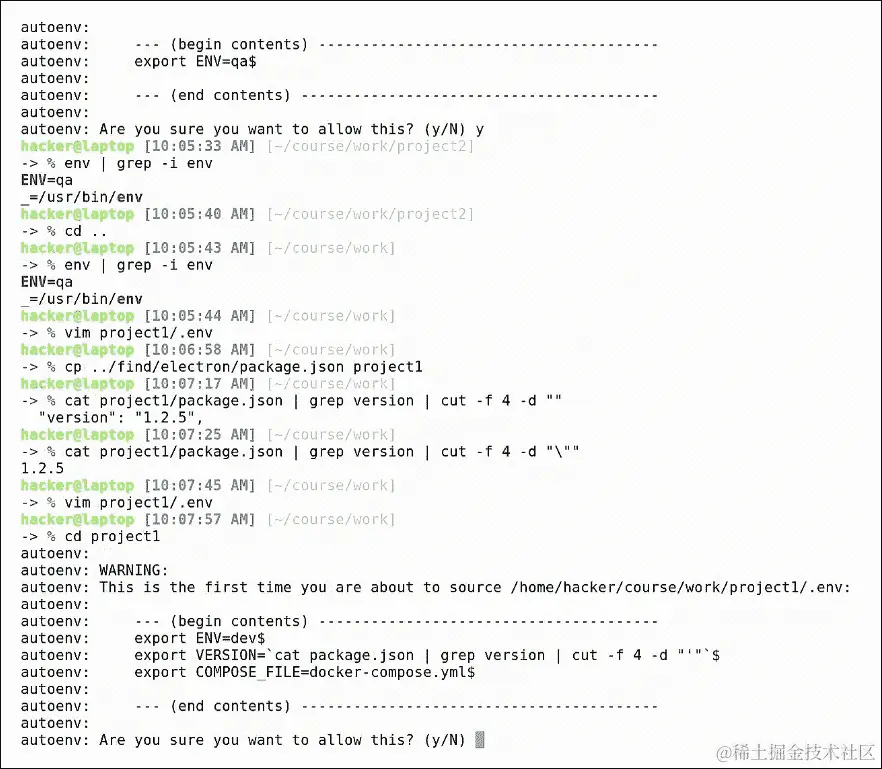 Autoenv - 设置一个持久的、基于项目的环境