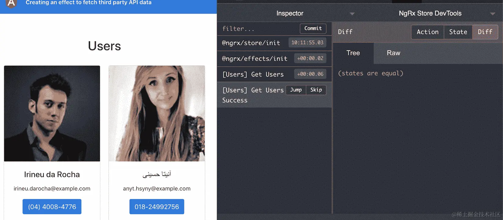 图 6.13 - 分派 GET_USERS 和 GET_USERS_SUCCESS 动作