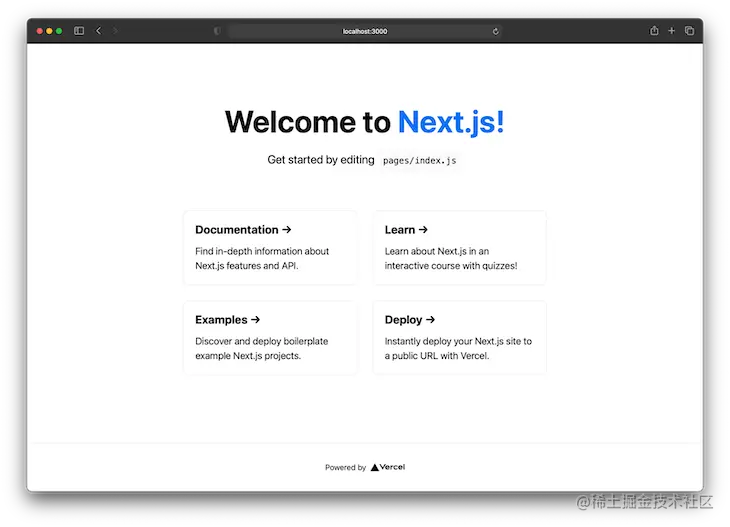 Default Next.js App running On http://localhost:3000
