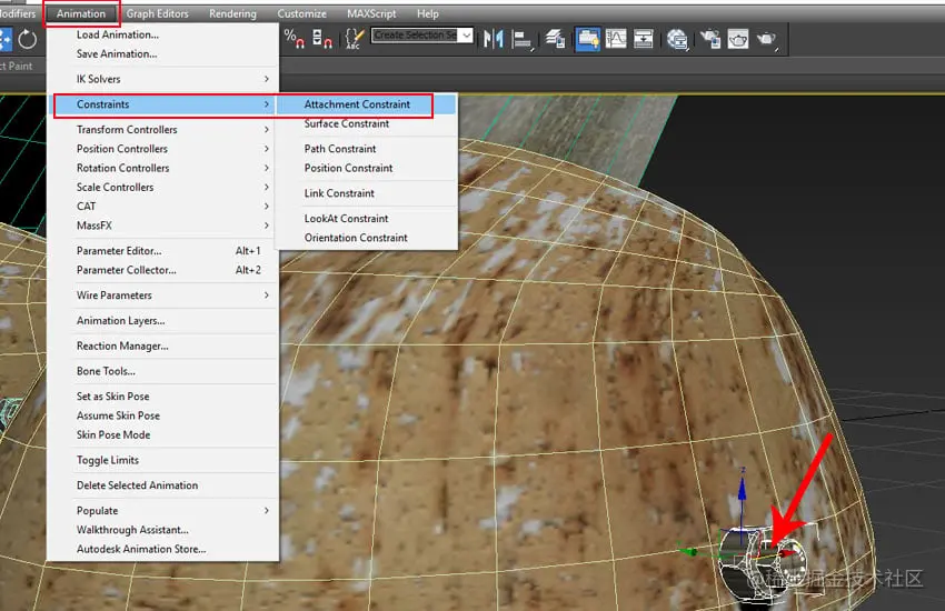 动画约束 附着约束