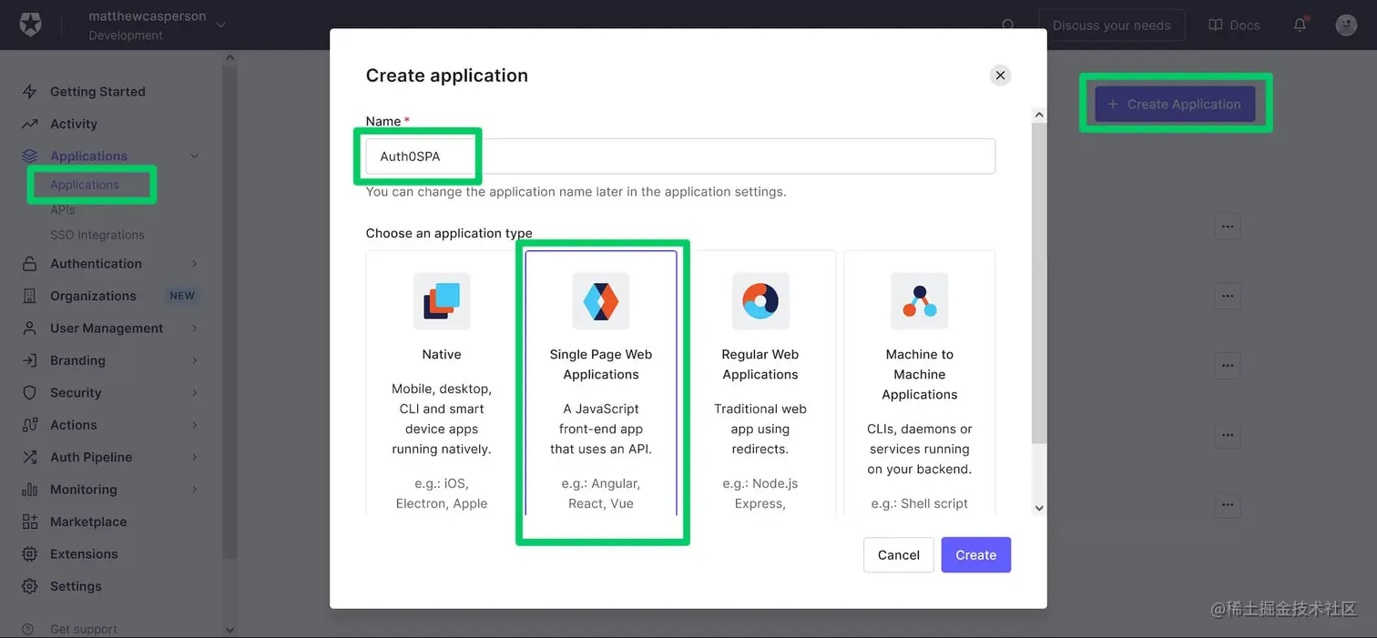 Creating the application