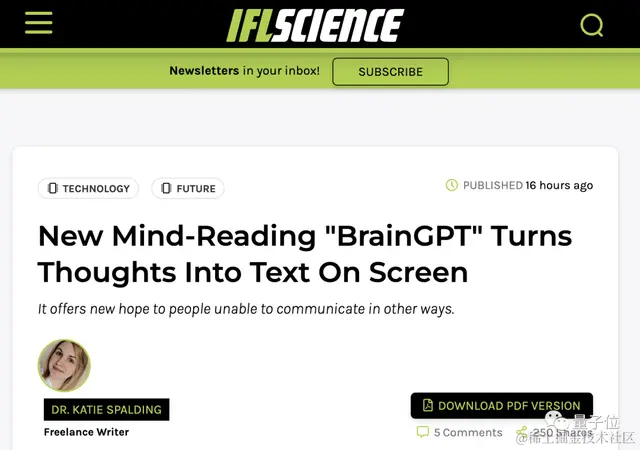华人团队用大模型实现“读心术”：大脑活动直接变文字 | NeurIPS 2023