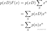 \begin{align*} p(xD)F(x) &= p(xD)\sum_S x^n \ &= \sum_S p(xD)x^n \ &= \sum_S p(n)x^n \end{align*}