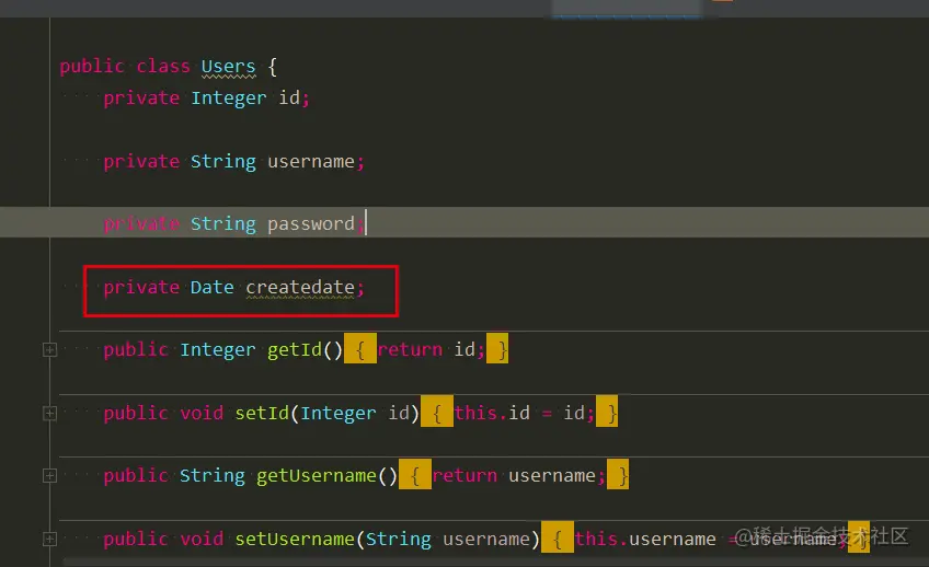 Entity中Users的CreateDate类型
