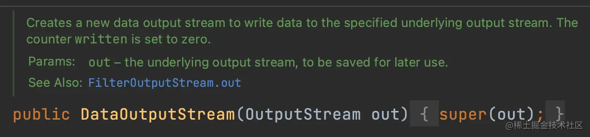 DataOutputStream 构造函数