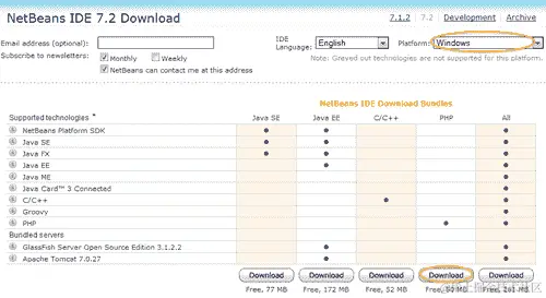 操作时间-下载 NetBeans IDE