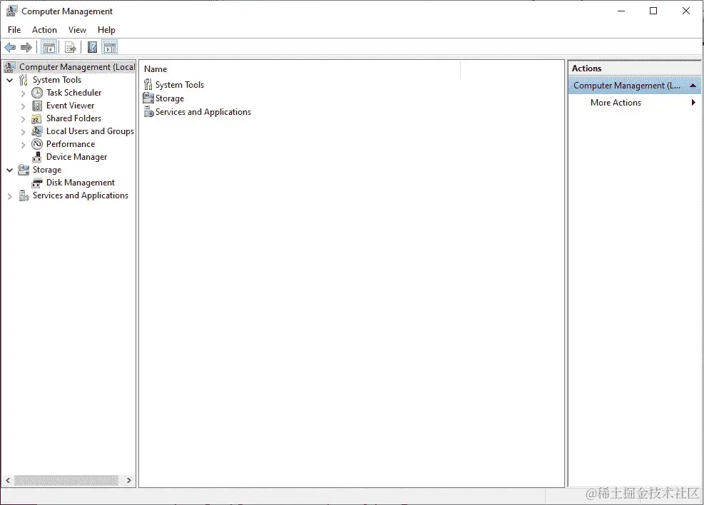 图 0.1：Windows 上的计算机管理实用程序