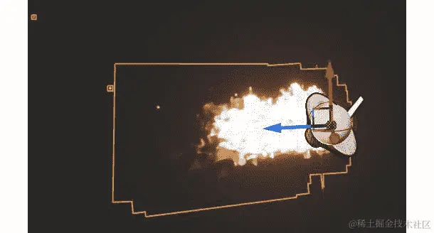 图 14.23：现在，火焰 VFX 已经被适当地缩放和旋转