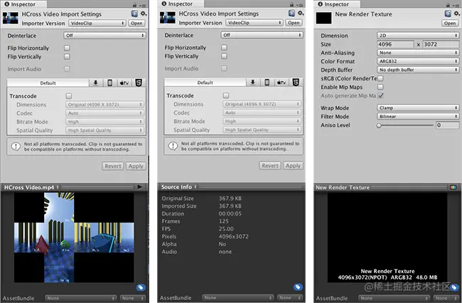 渲染纹理设置为 No depth buffer