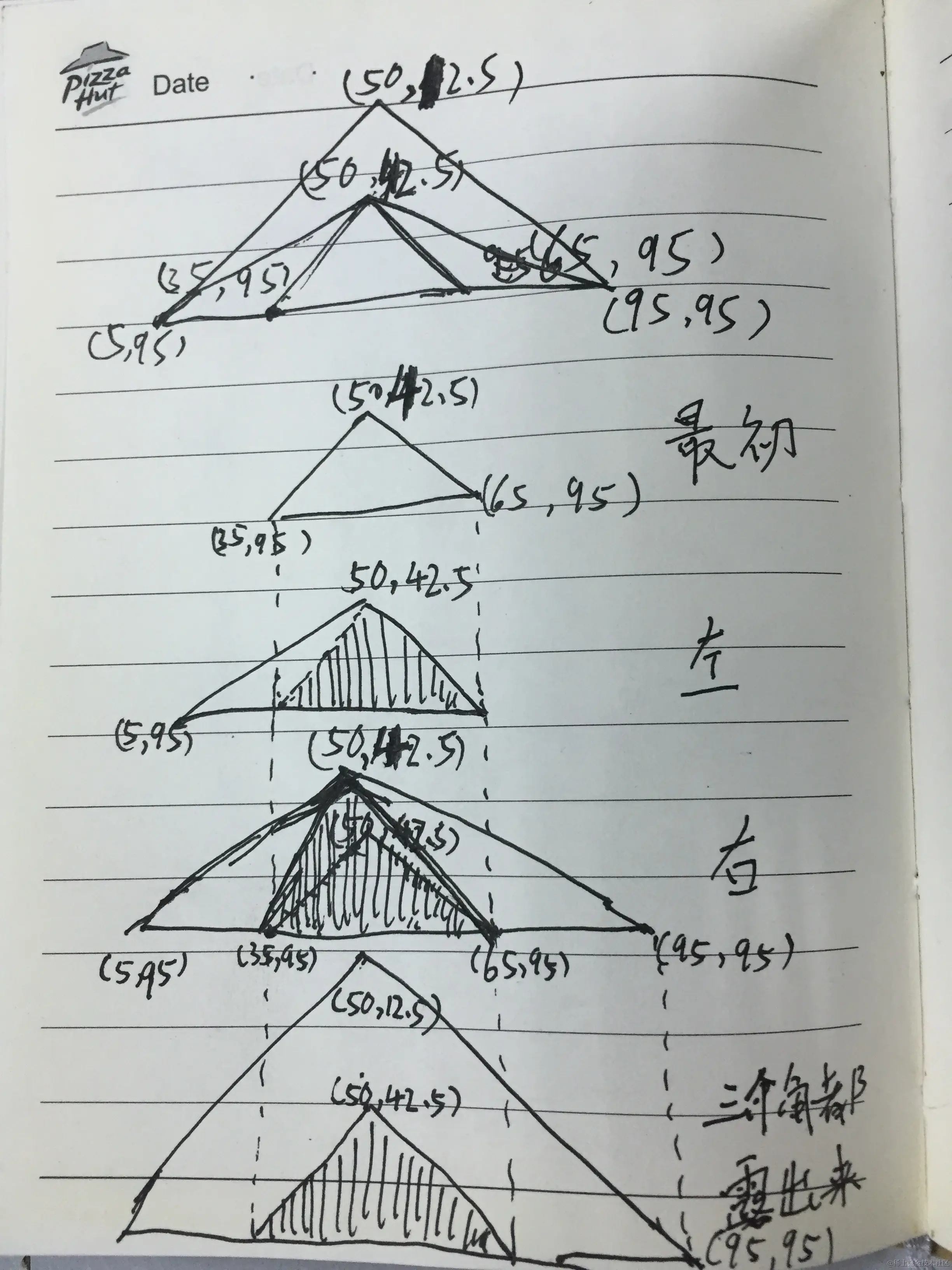 三角形三个角依次出现