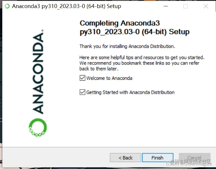 点击Finish 完成安装