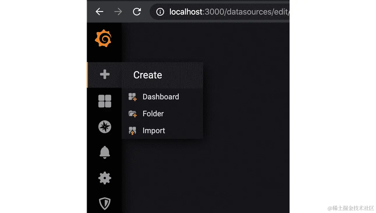图 15.13：导航到导入仪表板选项