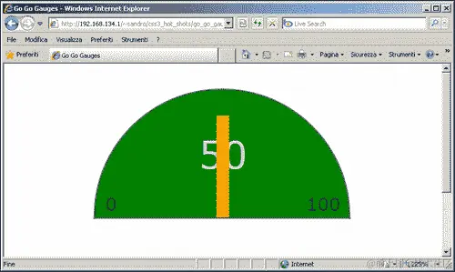 在 Internet Explorer 8 中实现仪表