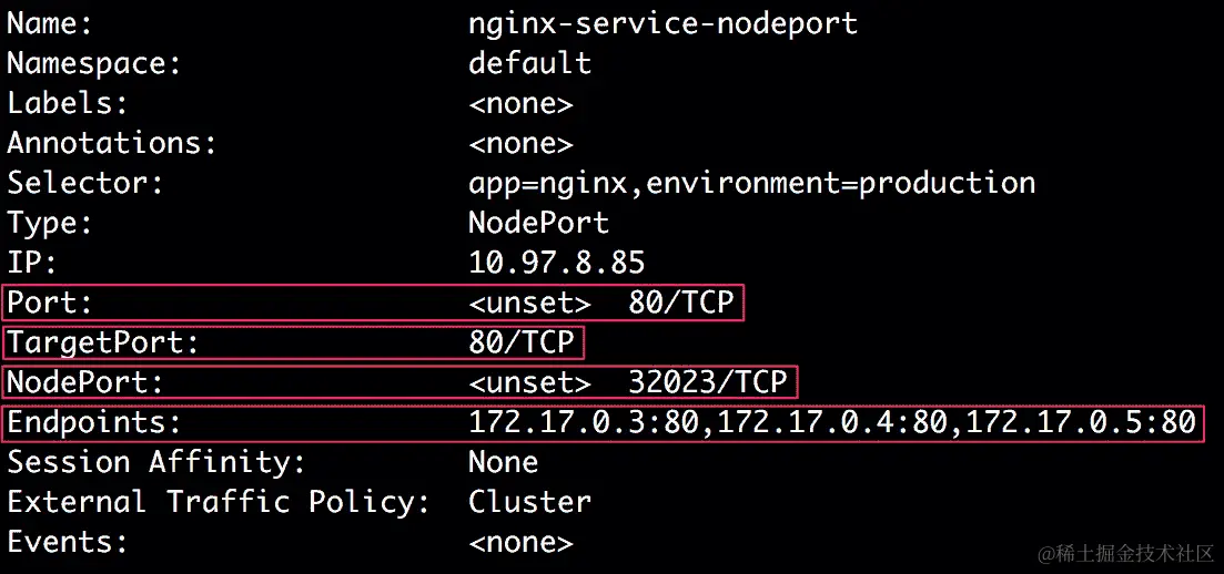 图 8.4：描述 NodePort 服务