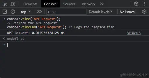 method console time