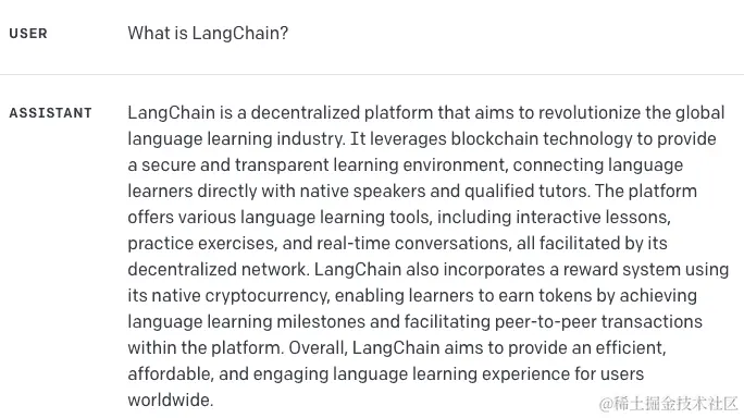 图 1.2：使用 GPT 3.5 的 OpenAI playground - 幻觉。