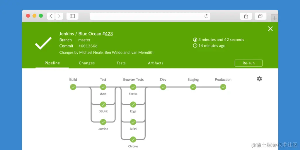 Jenkins Blue ocean web interface