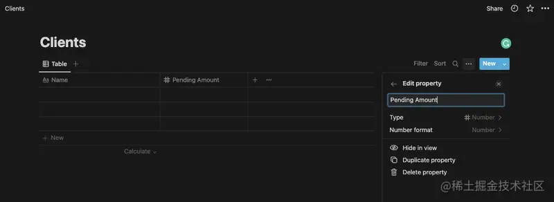 Add Pending Amount field