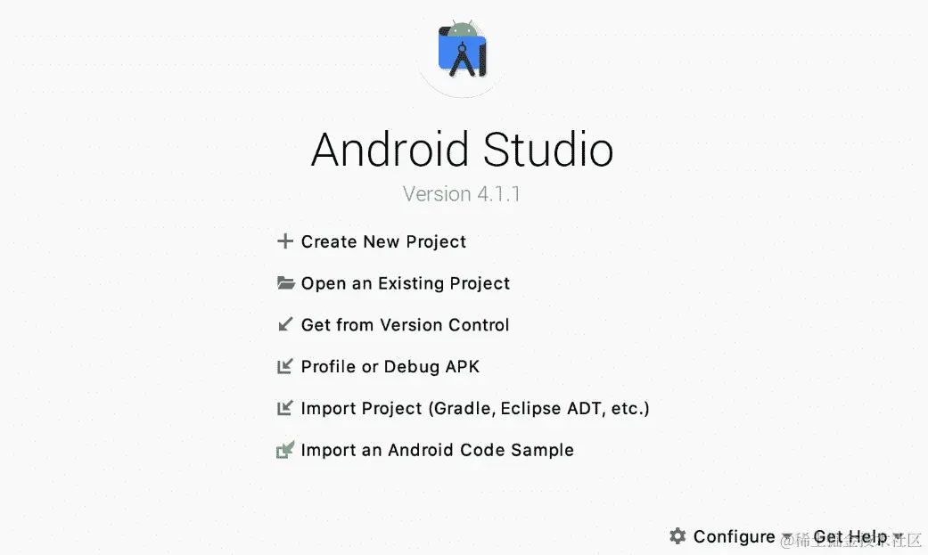 图 1.1：Android Studio 版本 4.1.1
