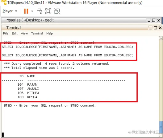 Teradata coalesce output 2