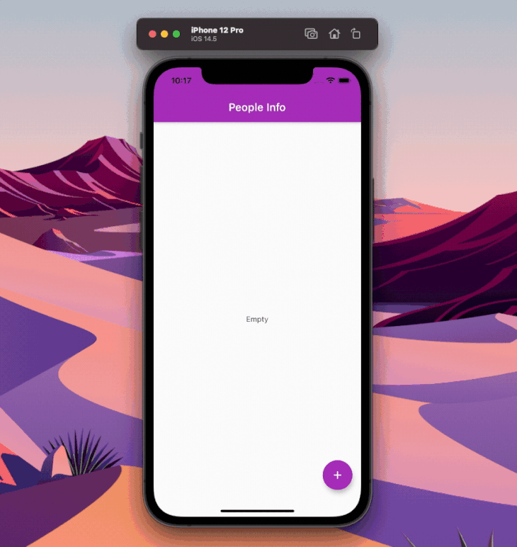 Final demo of the Flutter app using Hive