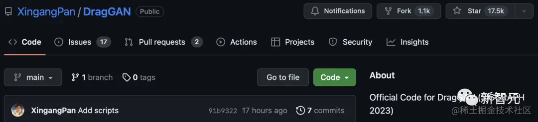 项目地址：https://github.com/XingangPan/DragGAN